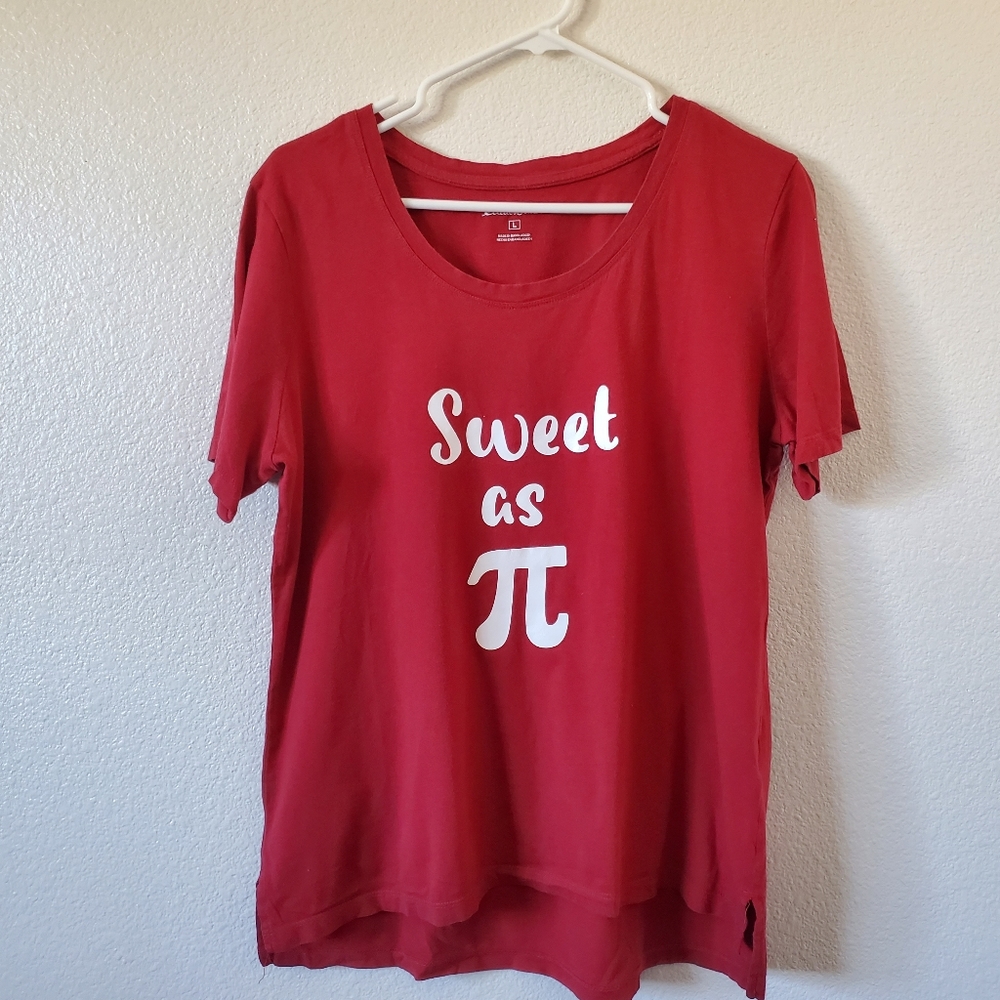 Eddie Bauer Shirt Sweet As Pie Crew Short Sleeve Shirt Red Size Large Women